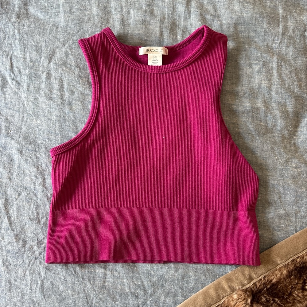 Bozzolo Pink Crop Tank Top
